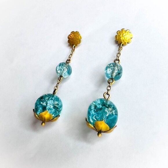 ANTIQUE- 10k Gold Art Nouveau Earrings Victorian Screwback Earrings ca.1894-5.3g - Picture 6 of 15